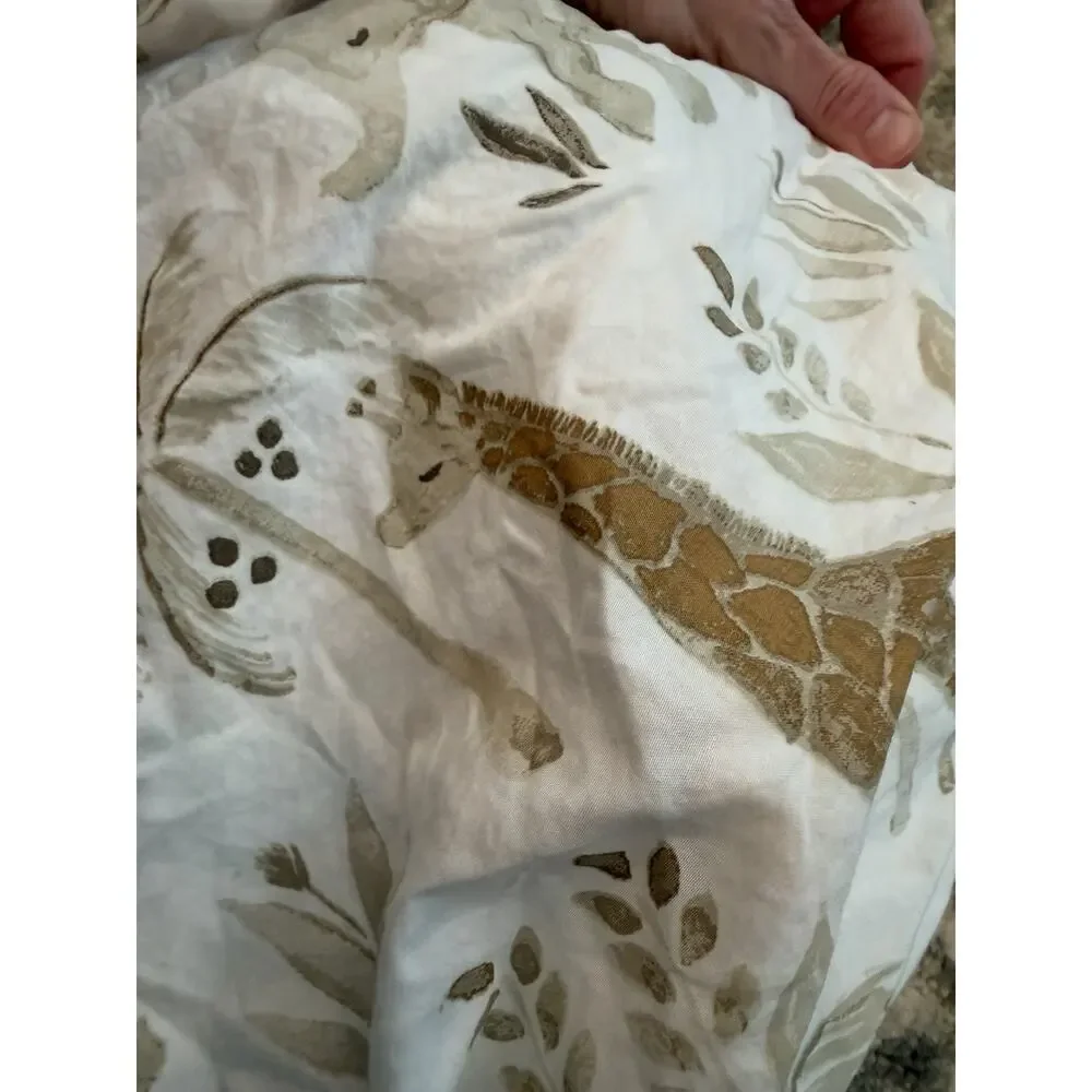 CRANE BABY Cotton Sateen Fitted Crib Sheet Animals Neutral NWT